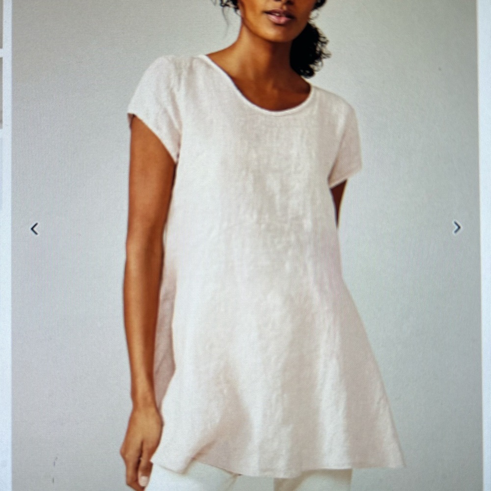 Phase Eight  “Avanna ” Linen Asymmetrical Cap Sleeve Tunic Blouse. Size M.